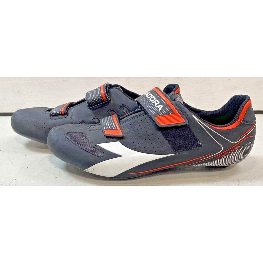 Diadora Phantom II Mens Black Red Cycling Shoes Road Bike Size 12 EUR 46